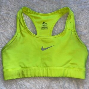 Nike dri fit sports bra women’s S small highlighter neon yellow green gym bra